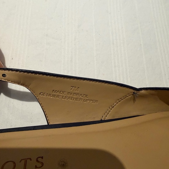 Talbots Navy Blue Slingback Flats with Bow - Picture 6 of 6